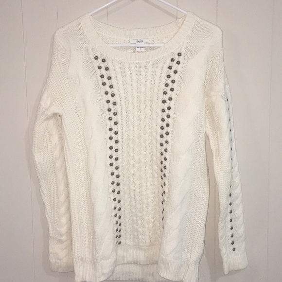 Bar III Sweaters - Bar III Studded Long Sleeve Sweater Size S